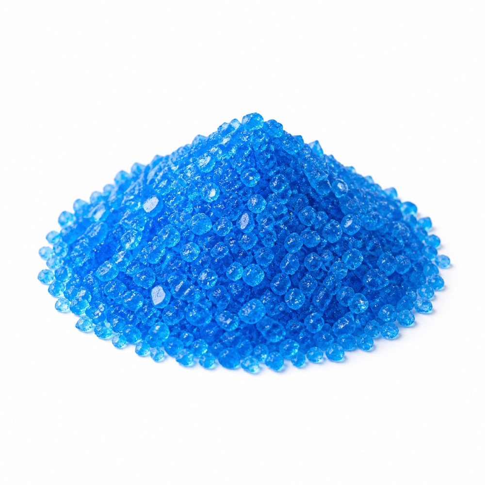Blue copper sulphate crystals