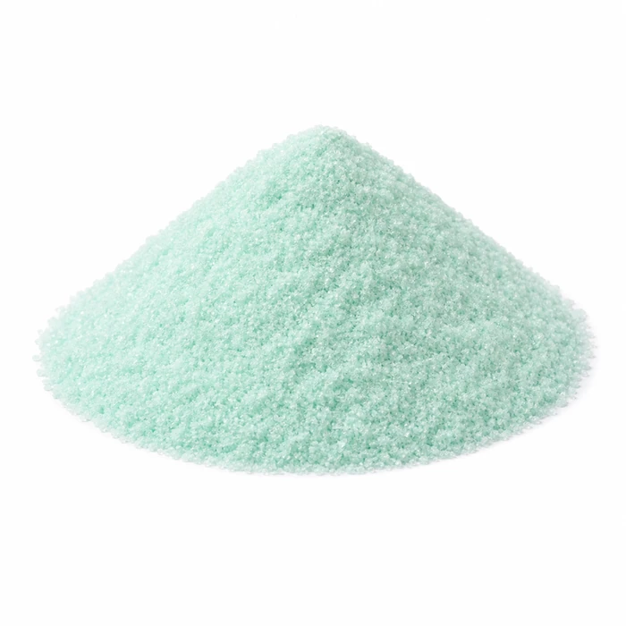 Green ferrous sulphate crystals