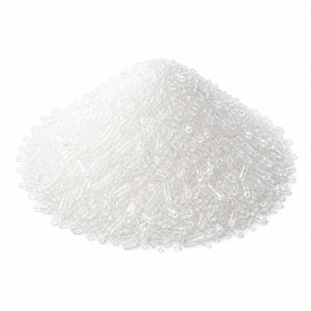 White magnesium sulphate crystals