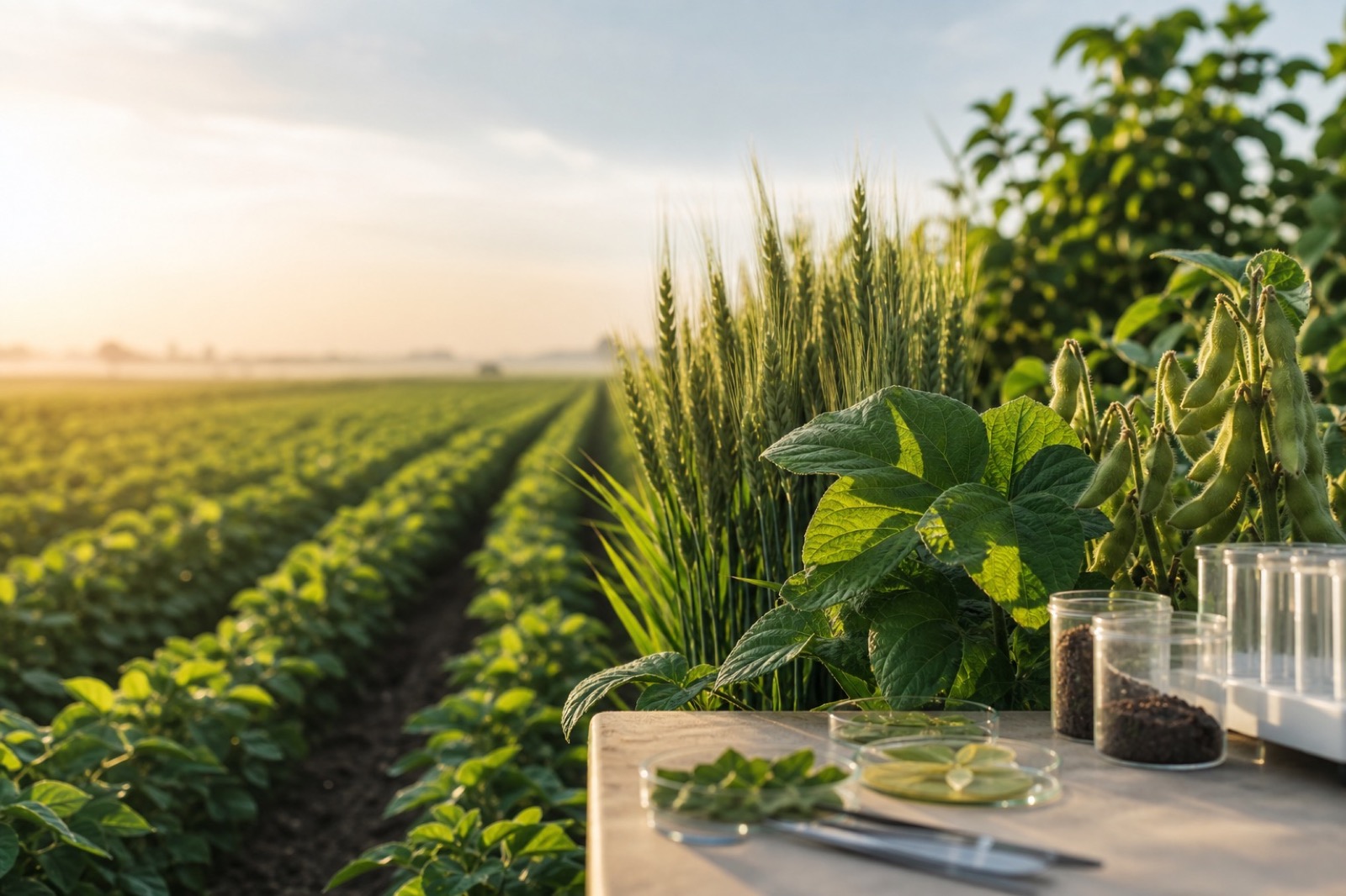 Healthy crops and agronomy samples for micronutrient deficiency solutions